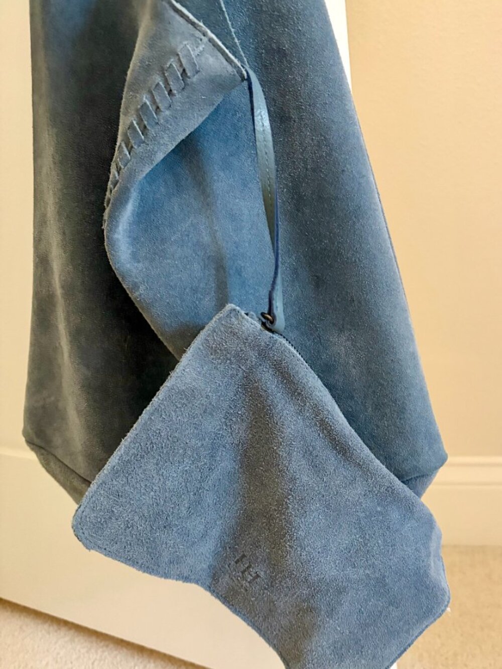 Haute Hippie Baby Blue Suede Hobo Bag - Picture 3 of 5